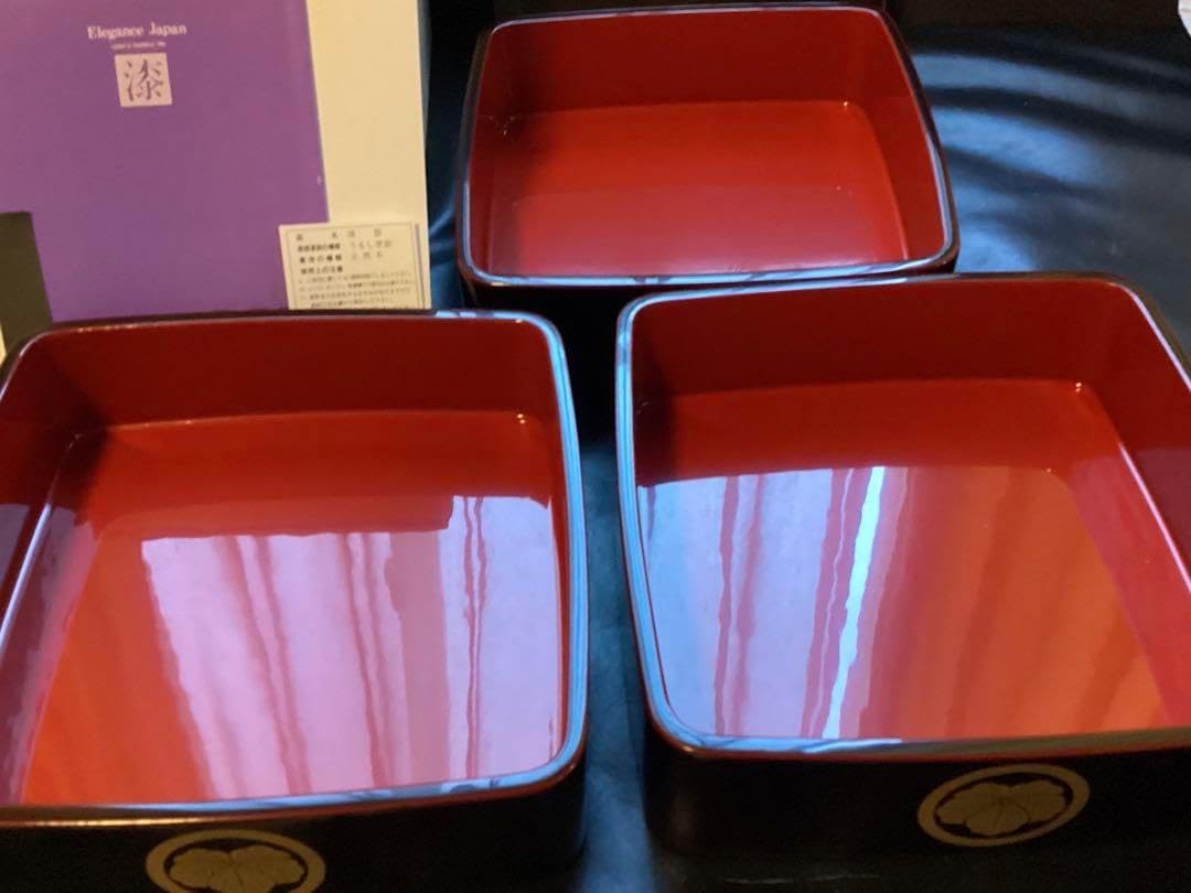 山中漆器　三段重箱　４個セット 山中漆器 三段重箱 4個セット 山中漆器 重箱 3段」の人気商品